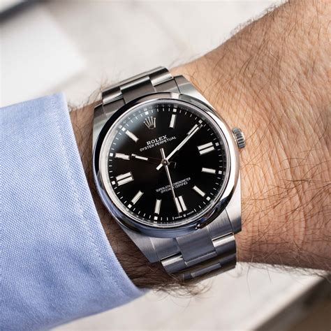 rolex 34 oyster perpetual black dial|rolex oyster perpetual 41mm silver.